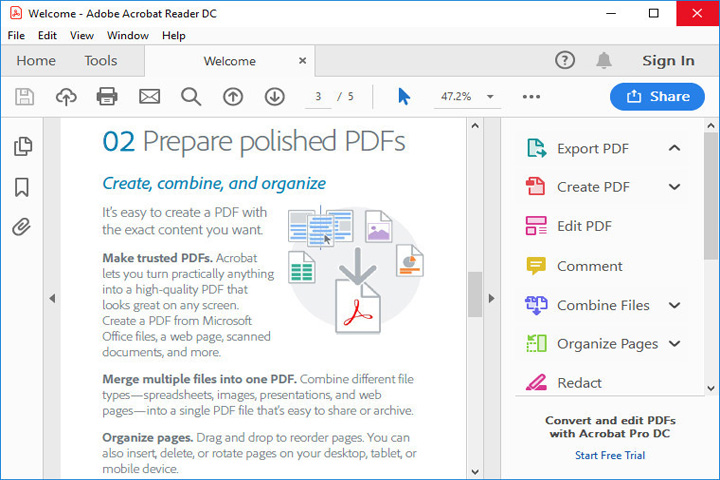 Adobe Acrobat Reader DC Captura