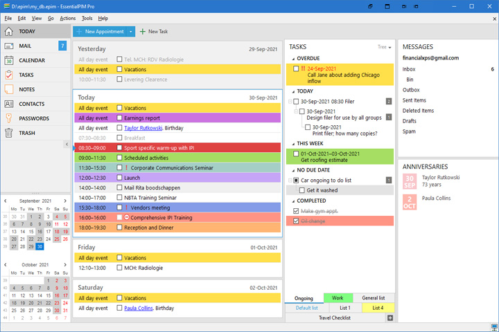 EssentialPIM Pro Business Captura