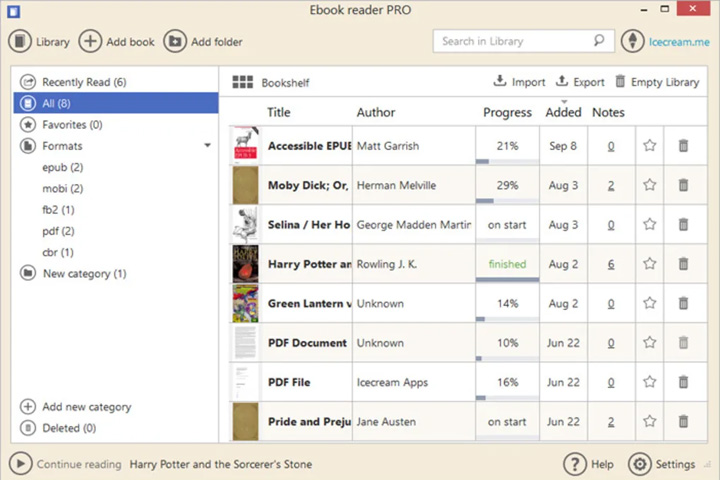 IceCream Ebook Reader Pro Captura