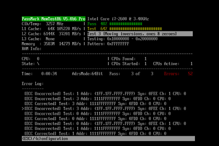 Memtest86 Pro Captura