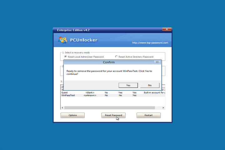 PCUnlocker Enterprise Edition Captura 2