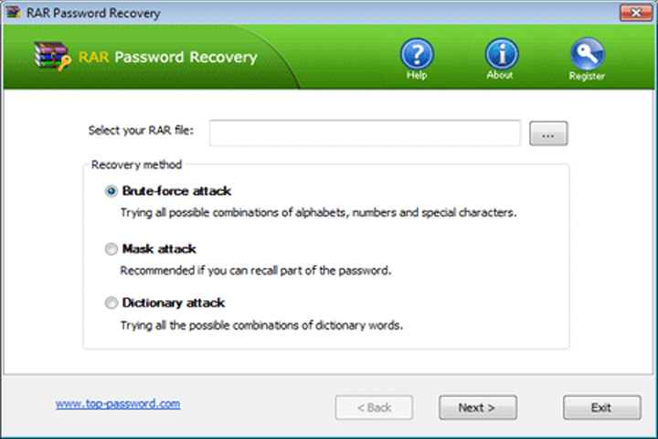 RecoverPassword RAR Password Recover captura
