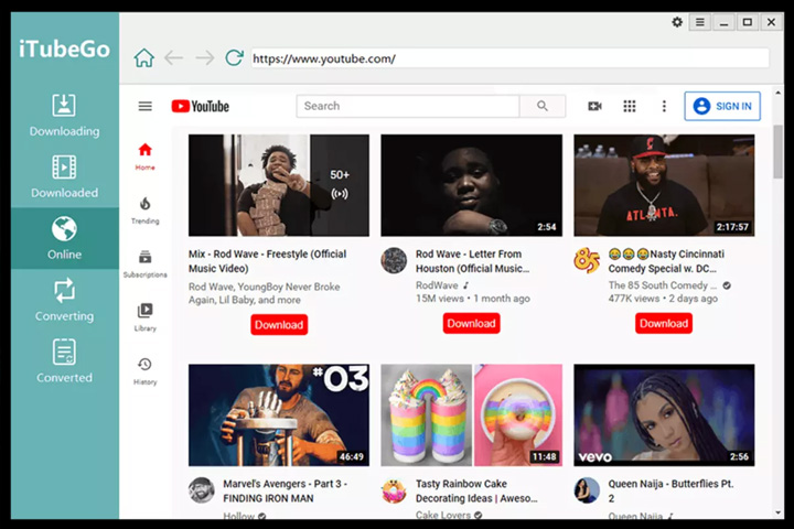 iTubeGo YouTube Downloader 7.1.0 captura2