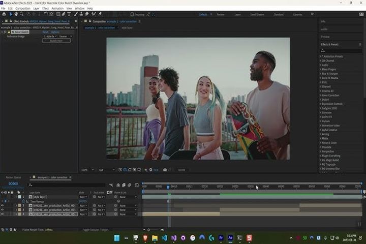 Aescripts AI Color Match 1.1 for After Effects Captura