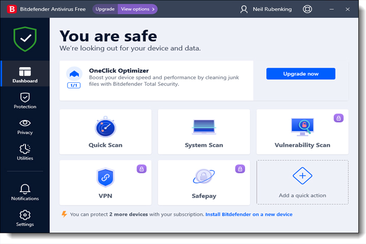 Bitdefender Antivirus Free 27.0.20.106 Captura