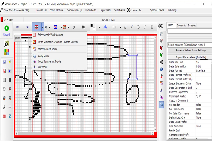 Bitmap2LCD Standard Edition 4.7b Screen