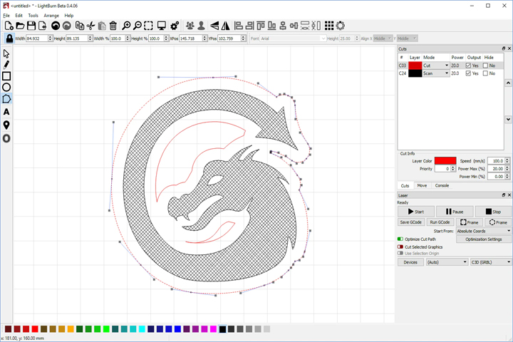 Lightburn 1.4.01 Screen