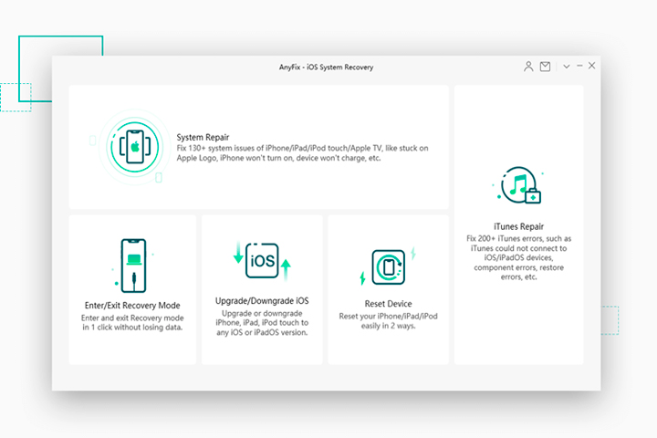 AnyFix iOS System Recovery Screen