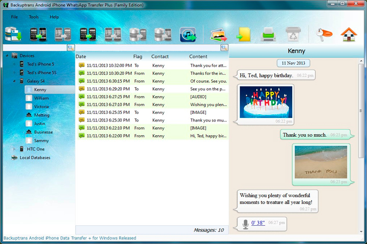 Backuptrans Android iPhone WhatsApp Transfer Plus Screen