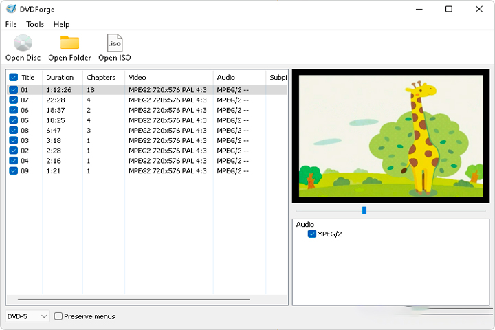 DVDForge Screen