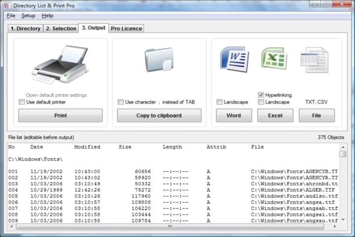 Directory List and Print Pro Screen 720x480 1