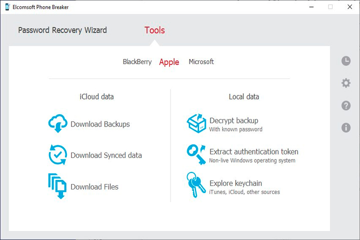 Elcomsoft Phone Breaker Forensic Screen