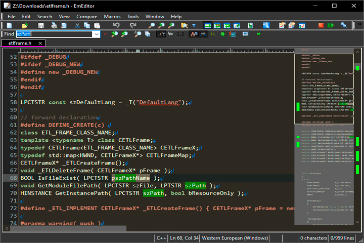 EmEditor Pro Screen