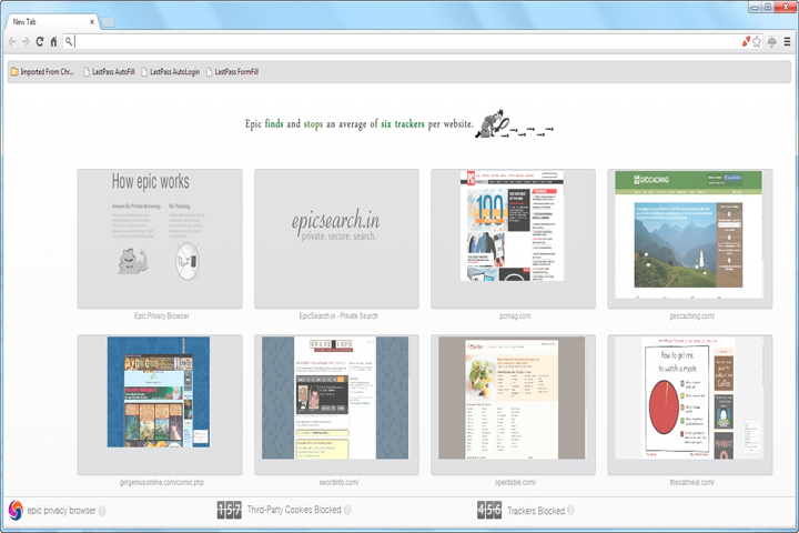 Epic Privacy Browser Screen