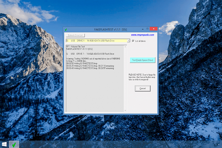 FakeFlashTest Screen