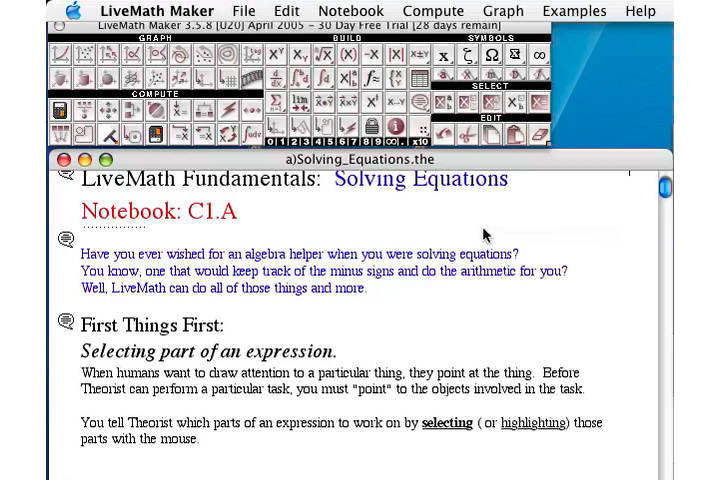 LiveMath Maker 3.6.0 Screen