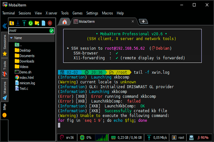 MobaXterm Professional Screen