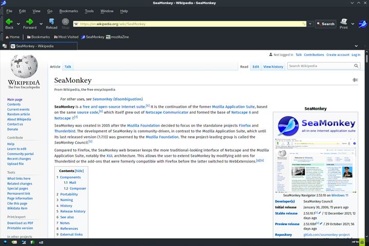 Mozilla SeaMonkey 2.53.18 Screen