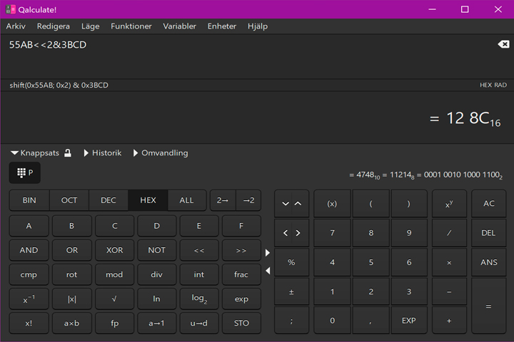 Qalculate Screen