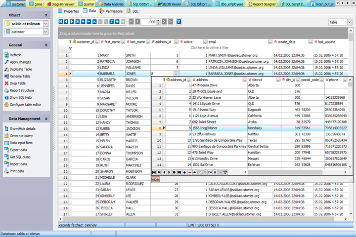SQL Maestro for MySQL Screen