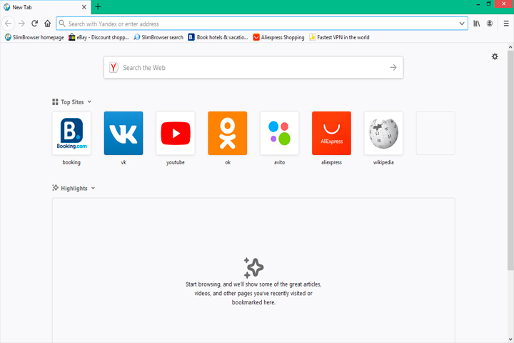 SlimBrowser 18.0.0.0 Screen