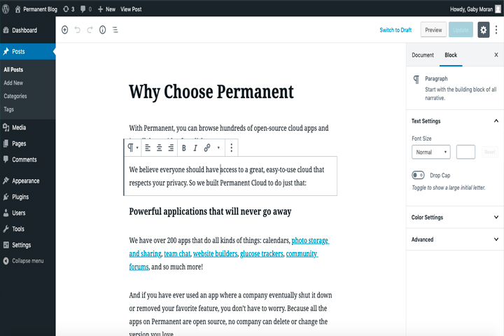 WordPress Screen