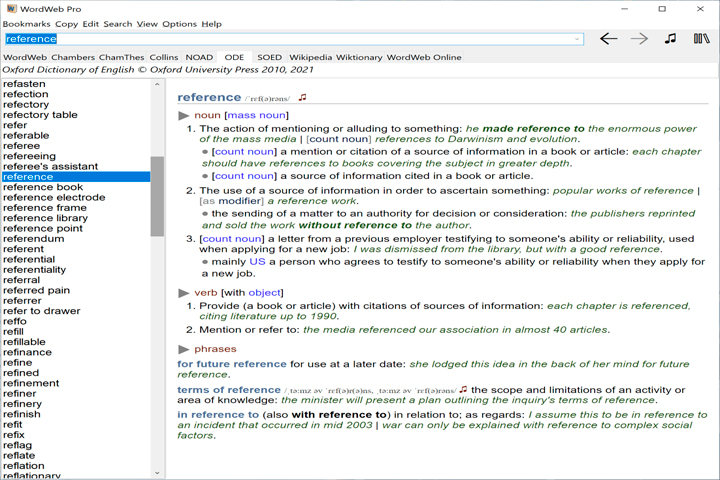 WordWeb Pro 10.35 Screen
