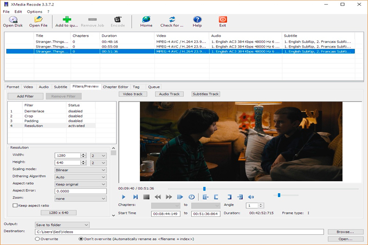 XMedia Recode Screen