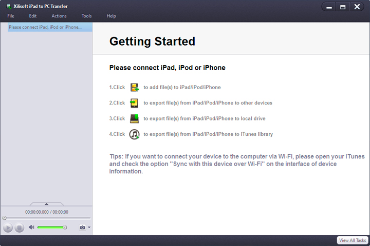 Xilisoft iPad to PC Transfer Screen