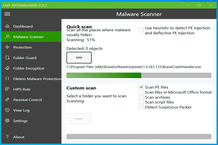 LMT AntiMalware 6.3.2 Screen