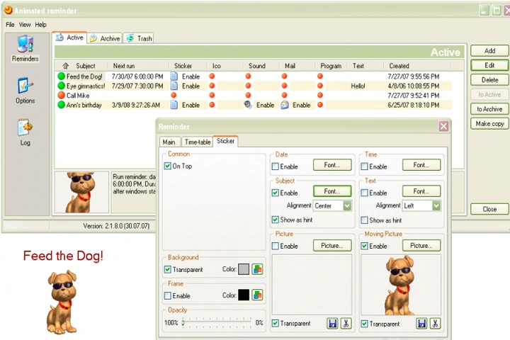 NiceKit AniReminder Pro Screen