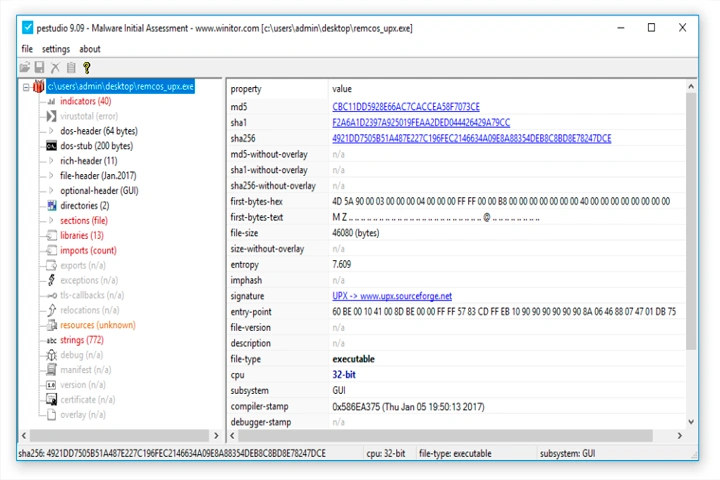 PeStudio Screen