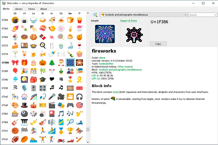 Unicodia 2.3.4 Screen