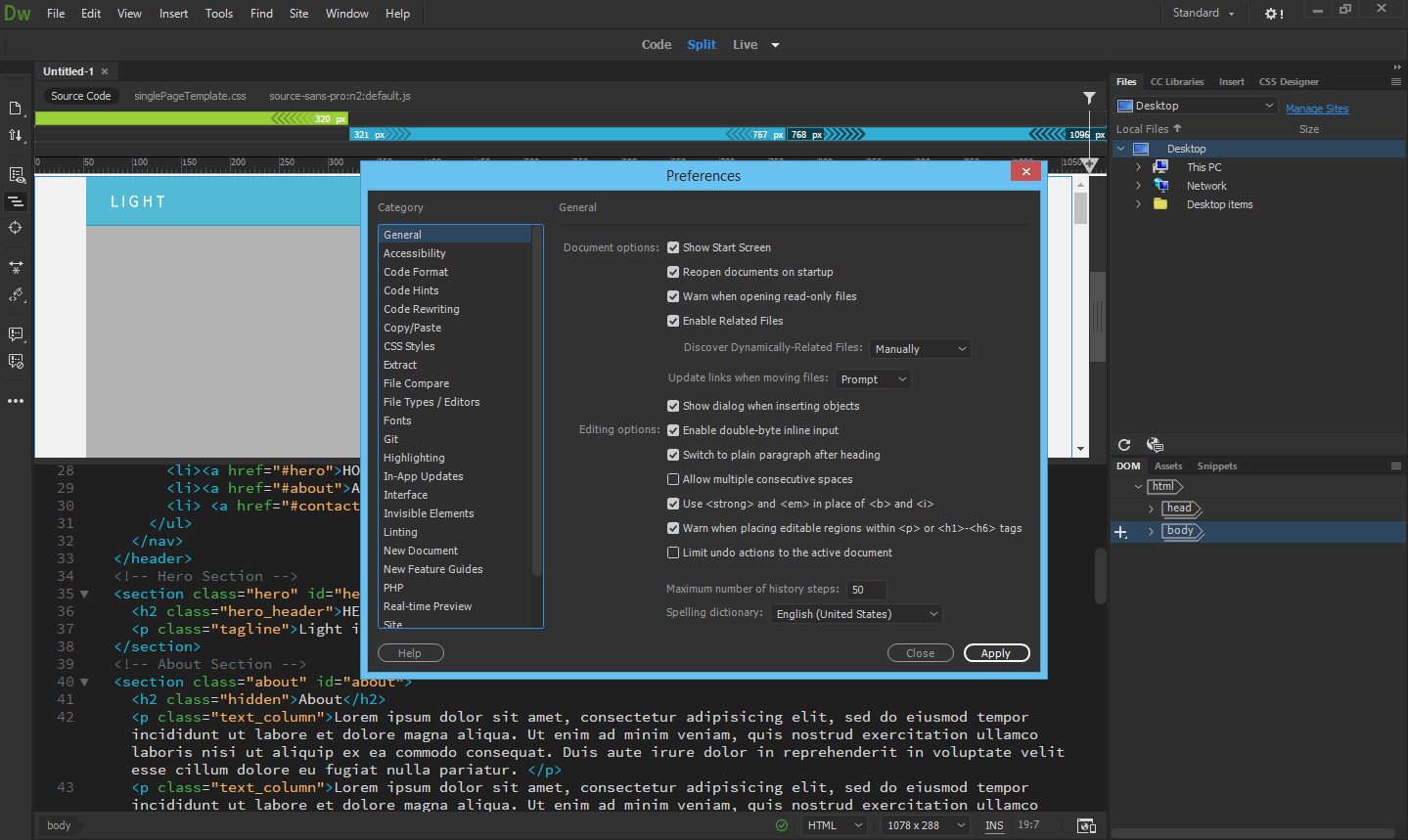 Captura Adobe Dreamweaver 2