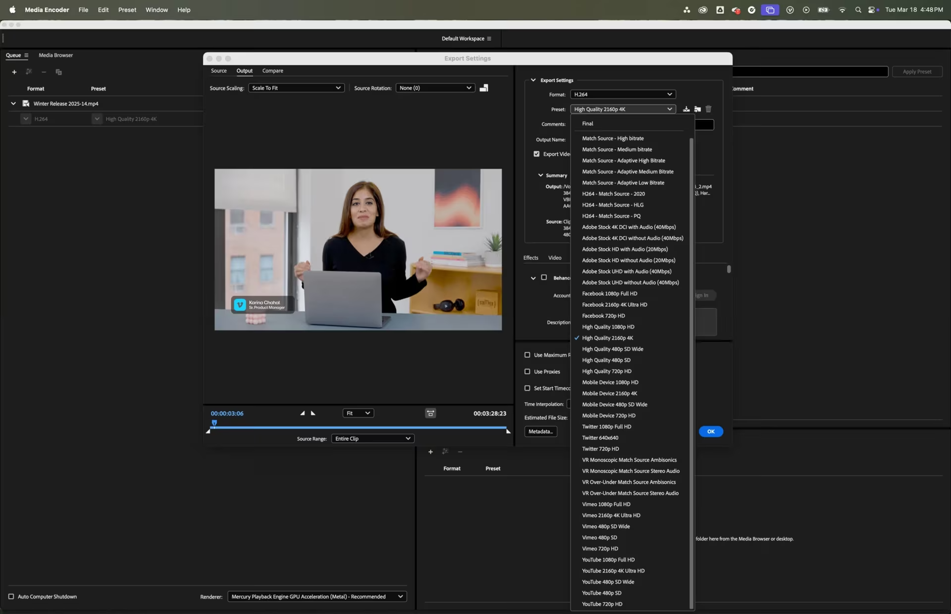 Captura Adobe Media Encoder for macOS 2